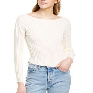Line & Dot Olsen Cropped Sweater in Cream